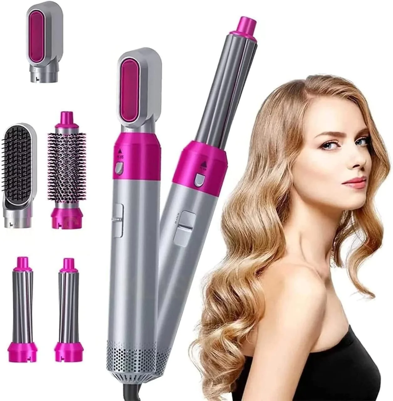 [5-in-1] Hot Air Comb Curling Iron